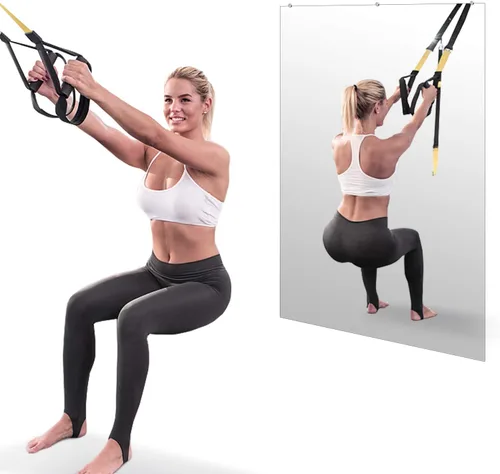 Miniatura 4 de Hans Espejo de actividad montado en la pared para gimnasia, fitness (48 "X32") (3)