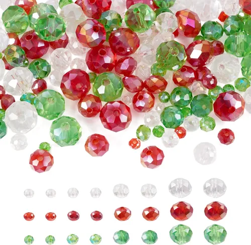 Miniatura 10 de Craftdady Cuentas de cristal facetado para Halloween, 1032 cuentas de cristal para manualidades, cuentas sueltas de otoño para manualidades, aretes