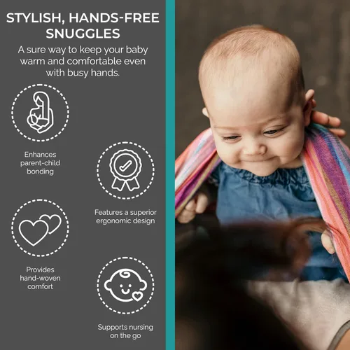 Miniatura 4 de Hip Baby Wrap Portabebés tejido para bebés y niños pequeños, perfecto para baby shower, eslinga, uso y cubierta de lactancia (medianoche)