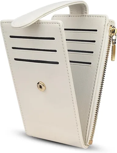Miniatura 15 de FUNTOR - Carteras pequeñas para mujer, soporte delgado y plegable para tarjetas de crédito con bolsillo para monedas con cremallera, A: Negro