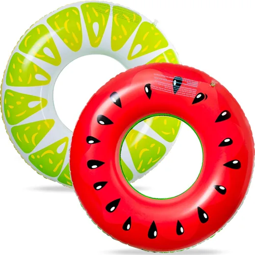 90shine Paquete de 2 flotadores para piscina de frutas: anillos flotantes, tubos flotantes y juguetes para niños y adultos, decoración de fiesta de
