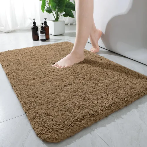 Miniatura 38 de AROGAN Tapete Largo de Baño de Lujo, 24 x 17 Pulgadas, Grueso, Suave y Absorbente, Antideslizante, Respaldo de Goma, Alfombras de Secado Rápido