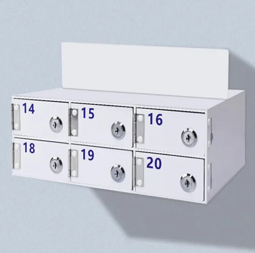 Miniatura 7 de Gabinete de almacenamiento de acrílico para teléfonos celulares, caja de casillero para teléfono celular con cerraduras de puerta y llaves, caja
