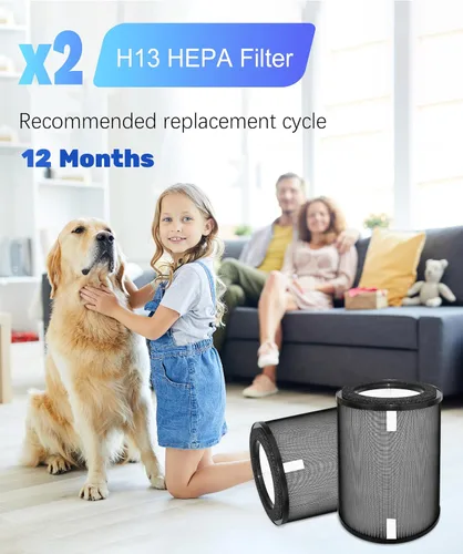 Miniatura 6 de Paquete de 2 filtros de repuesto DR-HPA019 compatibles con ventilador de torre Dreo MC710S, purificadores de aire, HEPA 2 en 1 H13 y filtro