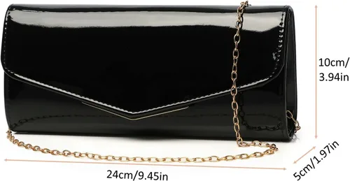 Miniatura 4 de Bolso de mano de cuero de charol para mujer, elegante bolso cruzado para el hombro, bolso para Navidad, boda, fiesta, baile de graduación