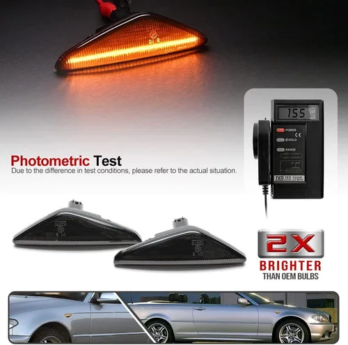 Miniatura 3 de 2 piezas de luces de señalización laterales LED intermitentes dinámicas ámbar para BMW Serie 3 E46 Coupé Convertible LCI 323Ci 325Ci 328Ci 330Ci