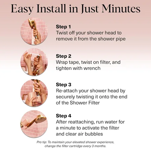 Miniatura 8 de Kitsch Filtro de cabezal de ducha para agua dura, filtro de ducha con KDF-55 y sulfito de calcio, ayuda a reducir el cloro y las impurezas