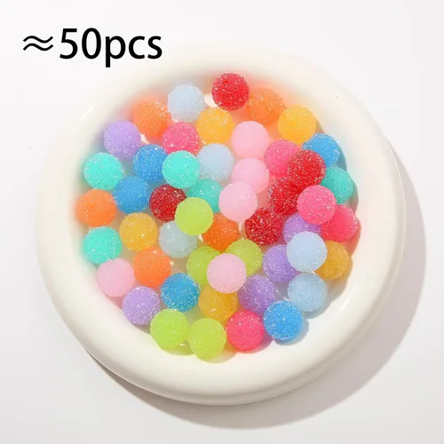 Miniatura 2 de 50 cuentas de diamantes de imitación de 0.78 pulgadas – Bola de discoteca brillante, goma de mascar gruesa, redonda de cristal, plástico jumbo