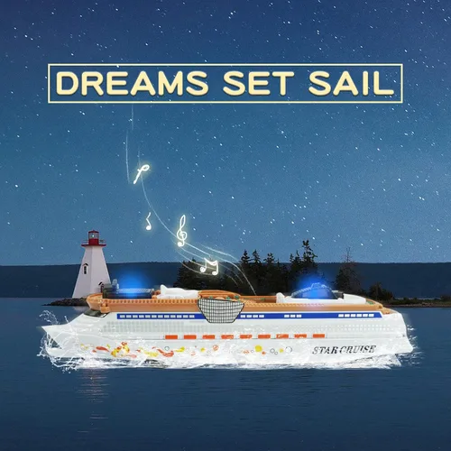 Miniatura 2 de OTONOPI Modelo de Buque de Crucero Juguete Transatlántico Barco de Juguete con Luz y Sonido para Niños, Niños Pequeños, Niños, Niñas, Adultos Edad