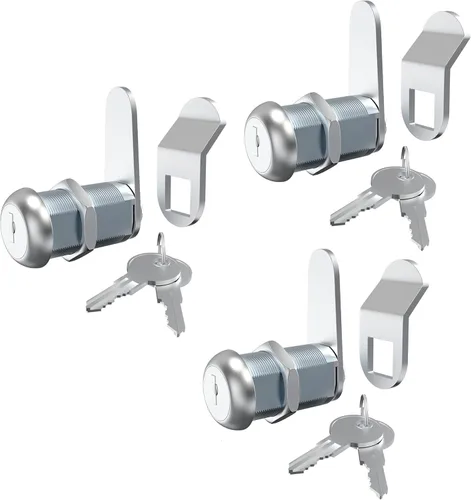 Cerradura de caja de herramientas de 3 piezas con llaves, cerradura de leva de 1-1/8 pulgadas con llave similar, cerradura de caja de herramientas
