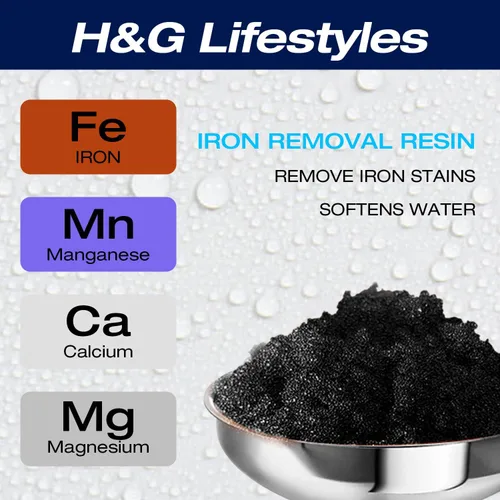 Miniatura 5 de H&G Lifestyles Resina de eliminación de hierro de 4L para filtro de agua con hierro, repuesto de cartucho de filtro de resina de intercambio iónico