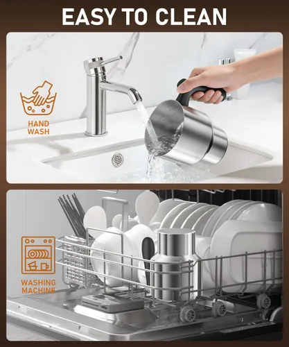 Miniatura 6 de Espumador de leche automático, espumador de leche eléctrico y vaporizador extraíble apto para lavavajillas, calefacción electromagnética