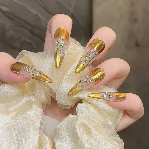 Miniatura 3 de Polvo de uñas cromado dorado para esmalte de uñas de gel, diseño holográfico metálico, efecto espejo dorado, polvo cromado para uñas, arte