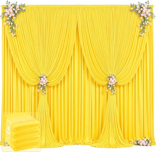 Miniatura 39 de 20 pies x 12 pies Cortinas de Telón de Fondo Azul Bebé Sin Arrugas para Bodas y Fiestas, Telón de Fondo de Tela Azul, Cortinas para Bodas