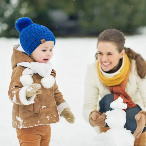 Miniatura 5 de REDESS Baby Kids Winter Warm Hats, Infant Toddler Children Pom Pom Beanie Knit Cap Girls Boys