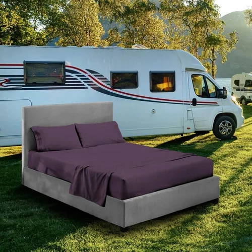 Miniatura 7 de Juego de sábanas para literas de autocaravana – 48 x 75 pulgadas, tamaño matrimonial 3/4, color azul aguamarina, litera para cuna, cama de caravana