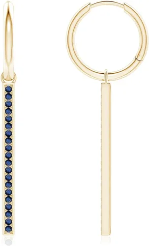 ANGARA - Aretes colgantes de zafiro azul natural para mujeres y niñas en oro macizo de 14 quilates, platino, regalo de joyería de piedra natal de
