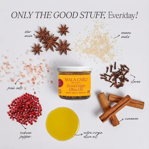 Miniatura 6 de Everiday Mala Chili - Aceite picante de granos de pimienta y anís estrellado de Sichuan Sin aceite de semilla, sin gluten y vegano para rociar