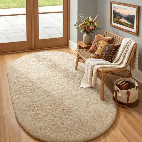 Miniatura 73 de Ophanie Alfombra Verde de Césped, Alfombras de Área para Dormitorio, Alfombra Shag Esponjosa de 4x6 pies, Suave Peluda Afelpada Linda para Niños 7
