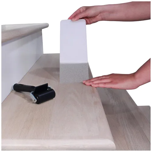 Miniatura 8 de FINEHOUS Cinta antideslizante para peldaños de escalera de 2" x 24" (paquete de 15) - Tiras antideslizantes transparentes para interiores