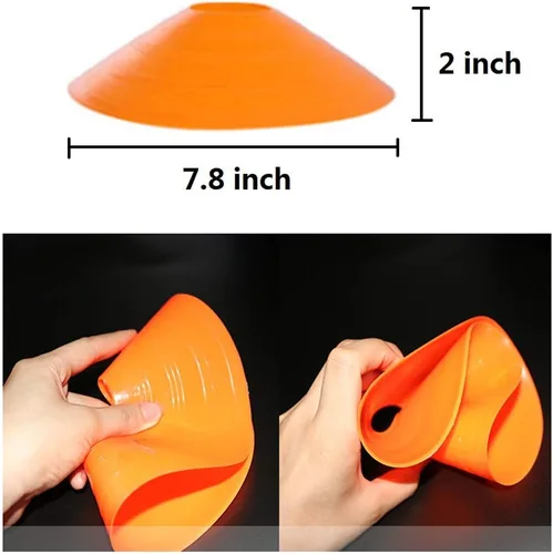 Miniatura 2 de Conos de fútbol (50 unidades), cono de disco de entrenamiento de agilidad, cono deportivo de plástico con bolsa de transporte y soporte para fútbol