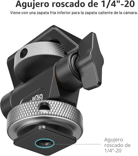 Miniatura 6 de SmallRig Soporte de montaje para monitor de campo giratorio e inclinable ajustable con soporte de zapata fría para monitor de 5" y 7