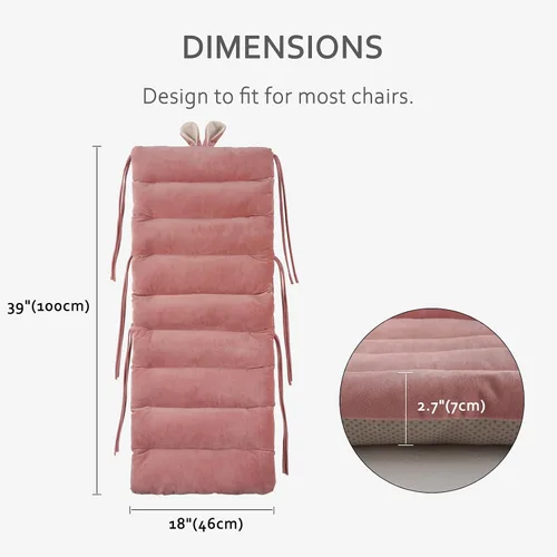 Miniatura 2 de ELFJOY Cojín para Silla de Oficina 100cm Cojín para Silla de Escritorio Cojín de Asiento con Soporte Lumbar Cojín para Silla de Descanso con Banda