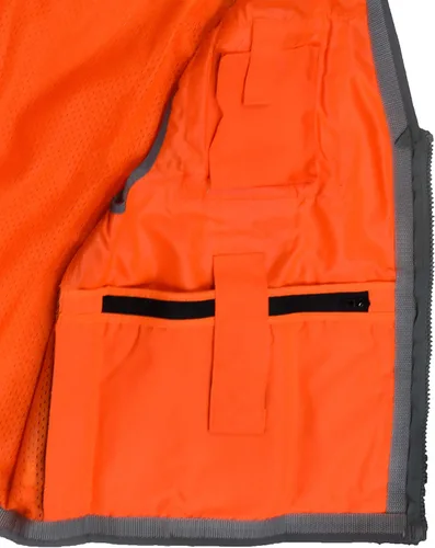 Miniatura 6 de Radians SV55 - Chaleco de ingeniero de dos tonos de tejido pesado clase 2 con cuello acolchado para soportar peso extra en bolsillos tipo cargo