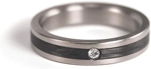 Miniatura 2 de Women's titanium and carbon fiber wedding ring. (00348_4S1)