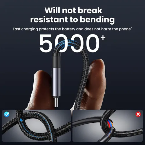 Miniatura 7 de Cable de carga múltiple de 240 W, cable USB C 6 en 1 de 4 pies, cables de carga rápida con puertos USB-C/A a conectores IP/tipo C/micro