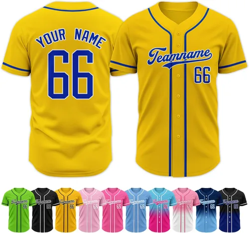 Miniatura 23 de Custom Baseball Jersey Stitched Personalized Name Number Baseball Shirts Sports Uniform for Men Women Boy