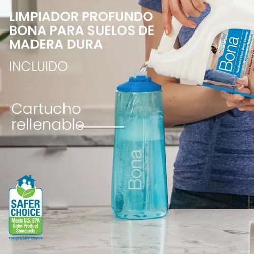 Miniatura 5 de Bona - Mopa con aerosol de alta gama para pisos de madera dura; incluye una solución de limpieza para pisos de madera dura y un paño de limpieza