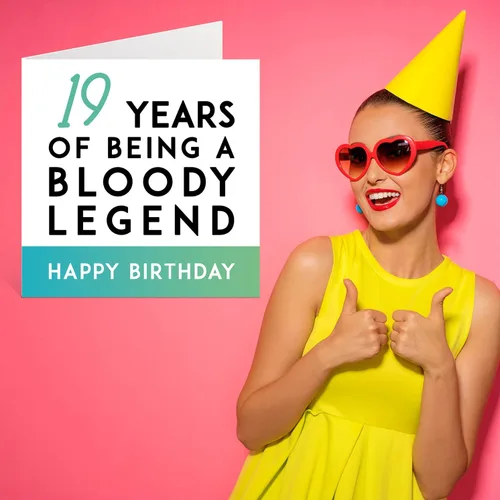 Miniatura 7 de Divertida tarjeta de cumpleaños número 19 para hombres y mujeres – Being A Legend – Tarjeta de feliz cumpleaños del diecinueve diecinueve para él