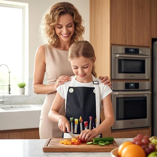 Miniatura 6 de Mabor 2 delantales para cocinar, delantal de pintura impermeable ajustable, delantales de arte con bolsillos para niños y niñas, pintura