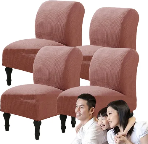 Miniatura 10 de Fundas elásticas para silla sin brazos, extraíbles y lavables, de elastano jacquard sin reposabrazos, protector de muebles para sala de estar, Verde