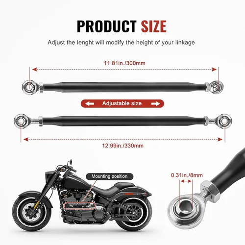 Miniatura 2 de Varilla de palanca de cambios ajustable negra para Harley Touring Electra Glide para Street Glide, varillaje de palanca de cambios de motocicleta