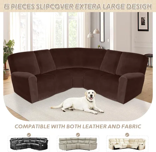 Miniatura 329 de Arfntevss Fundas de sofá seccional reclinable de terciopelo, Funda de sofá seccional de esquina para sofá reclinable, Funda elástica suave