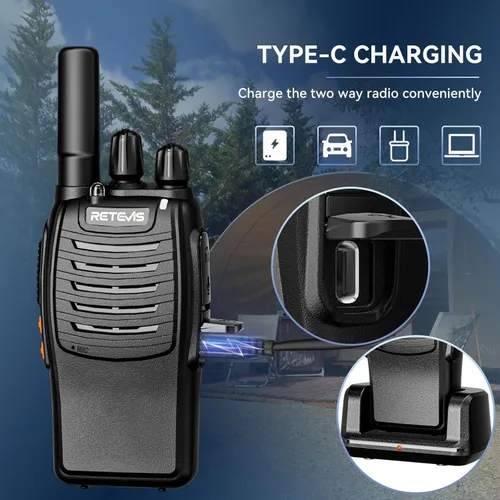 Miniatura 2 de Retevis H-777 Walkie Talkies recargables, mini radios de 2 vías de largo alcance, pequeño Walky Talky, radios bidireccionales FRS portátiles