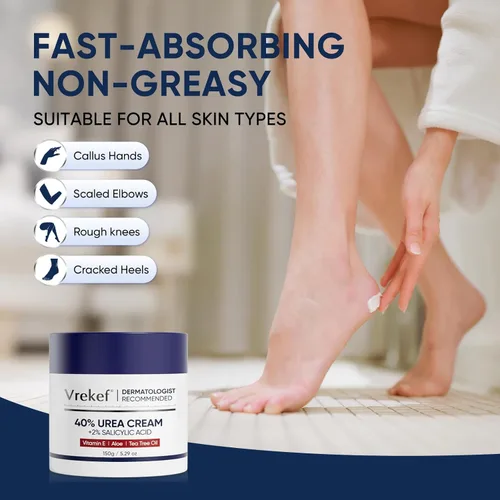Miniatura 7 de Crema de urea 40 por ciento para pies de máxima resistencia, crema de urea 40% más ácido salicílico 2%, crema para pies y manos para piel seca