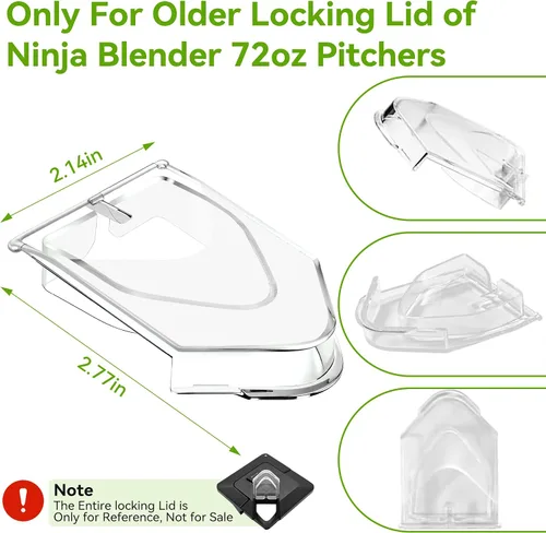 Miniatura 2 de Tapa de repuesto para boquilla de vertido compatible con tapa de licuadora Ninja, tapa de repuesto para jarra de 72 onzas Ninja Blender Square Top