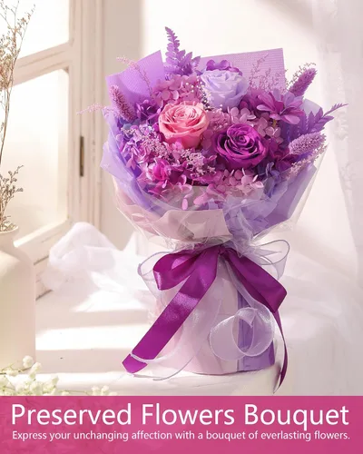 Miniatura 2 de BestFlower Ramo de flores para el día de la madre, regalos para mamá, ramo de rosas para mujeres, mamá, esposa de hija, flores frescas