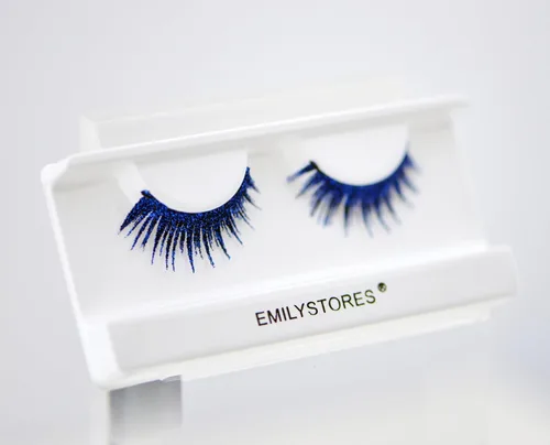 Miniatura 5 de Pestañas azules de Halloween para disfraz de drag queen, 1 par, color azul