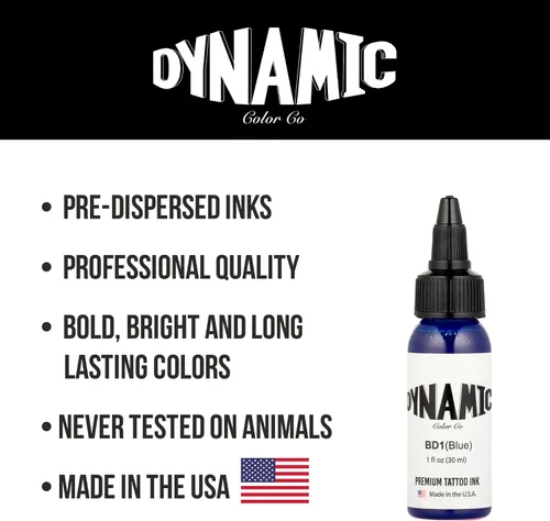 Miniatura 5 de Dynamic - Tinta de tatuaje, varios tamaños y colores, 1 Ounce, Azul