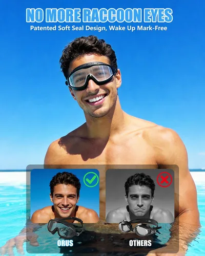 Miniatura 2 de Aegend Gafas de natación para adultos y jóvenes, paquete de 2 gafas de natación antivaho anti-UV para hombres y mujeres Blanco & negro