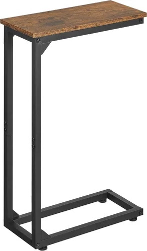 Miniatura 10 de DALEMHOME Mesa auxiliar en forma de C, mesa de sofá que se desliza por debajo, mesa auxiliar pequeña para sofá, sofá y cama, bandejas de TV juego