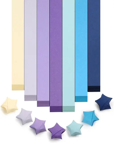 Miniatura 20 de FoDau770 Tiras de papel de estrella de color sólido, 1080 hojas de papel de estrella de origami para manualidades, regalo, proyecto de bricolaje, 10