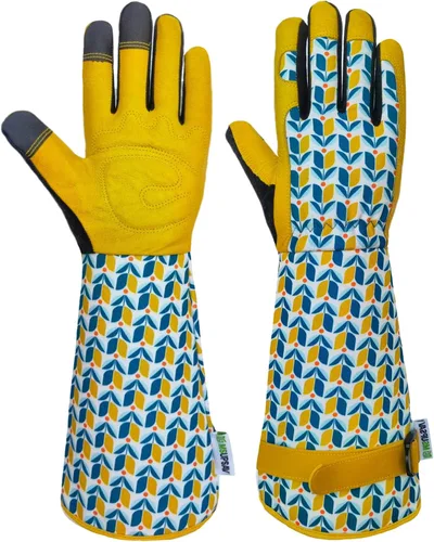 Guantes Largos de Jardinería, Resistentes a Espinas y Pinchazos, Guantes Protectores para Rosas y Cactus para Jardinero, Regalos Tuilp