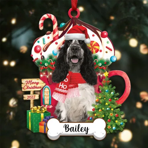 Miniatura 115 de Amantes de los perros de Navidad – Navidad de perros disponibles para muchos perros Shi Tzu – Adorno con forma personalizada, adorno de Navidad