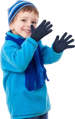 Miniatura 7 de SATINIOR 3 pares de guantes de forro polar para niños, guantes suaves y cálidos para actividades al aire libre