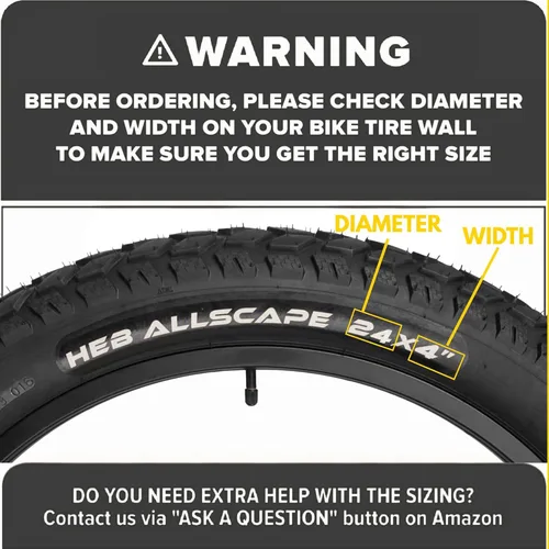 Miniatura 2 de HEB ALLSCAPE 20x4.0 26x4.0 24x4.0 20x3 inch E-Bike Fat Tire, Performance Puncture Resistant Heavy Duty for MTB, All Terrain Tread for Street and